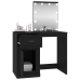 Tocador con LED madera contrachapada negro 90x50x132,5 cm