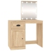 Tocador con LED madera contrachapada roble Sonoma 90x50x132,5cm