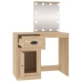 Tocador con LED madera contrachapada roble Sonoma 90x50x132,5cm