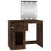 Tocador con LED madera contrachapada roble humo 90x50x132,5 cm