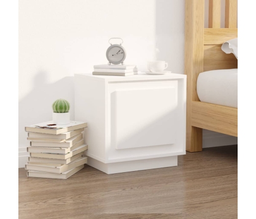 vidaXL Mesita de noche madera contrachapada blanco 44x35x45 cm