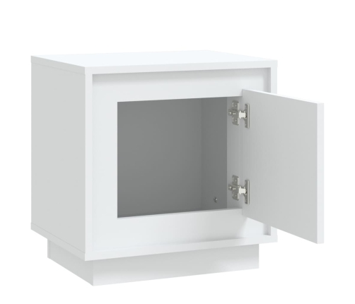 Mesitas de noche 2 uds madera contrachapada blanco 44x35x45 cm