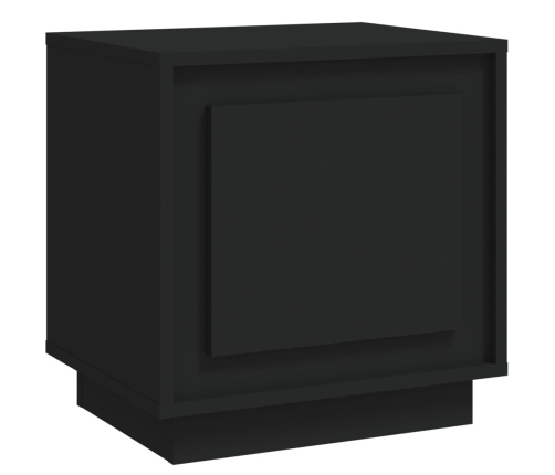 vidaXL Mesita de noche madera contrachapada negro 44x35x45 cm