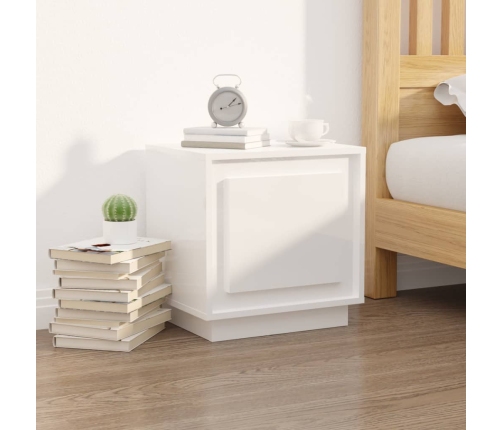 vidaXL Mesitas de noche 2 uds madera blanco brillante 44x35x45 cm