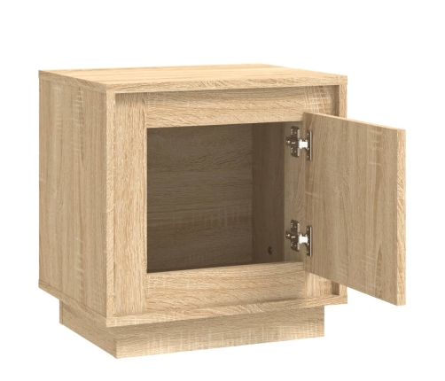 Mesita de noche madera contrachapada roble sonoma 44x35x45 cm