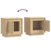 Mesitas de noche 2 uds madera contrachapada roble 44x35x45 cm