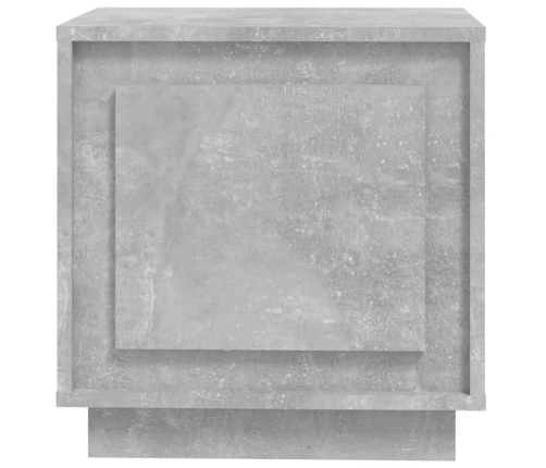 Mesita de noche madera contrachapada gris hormigón 44x35x45 cm