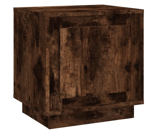 vidaXL Mesita de noche madera contrachapada roble ahumado 44x35x45 cm