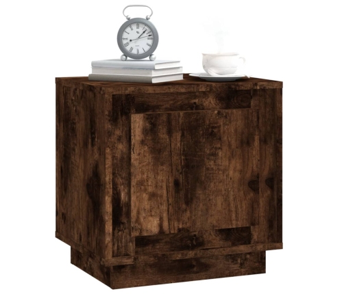 vidaXL Mesita de noche madera contrachapada roble ahumado 44x35x45 cm