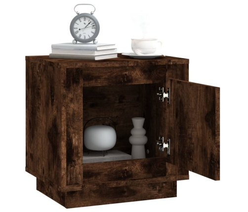 vidaXL Mesita de noche madera contrachapada roble ahumado 44x35x45 cm