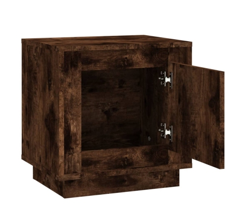 vidaXL Mesita de noche madera contrachapada roble ahumado 44x35x45 cm