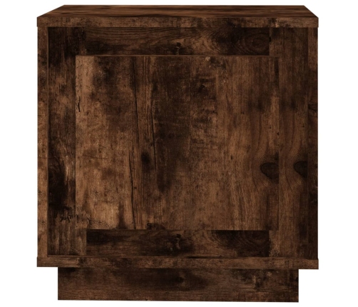 vidaXL Mesita de noche madera contrachapada roble ahumado 44x35x45 cm