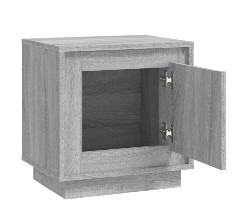 Mesita de noche madera contrachapada gris sonoma 44x35x45 cm