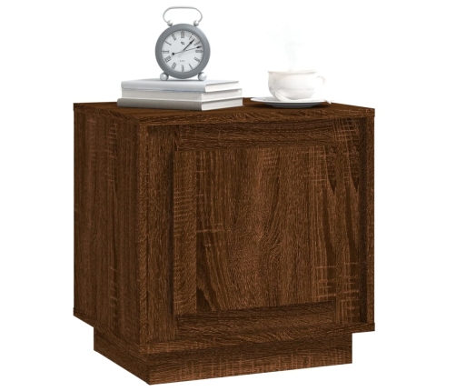 vidaXL Mesita noche 2 uds madera contrachapada marrón roble 44x35x45cm