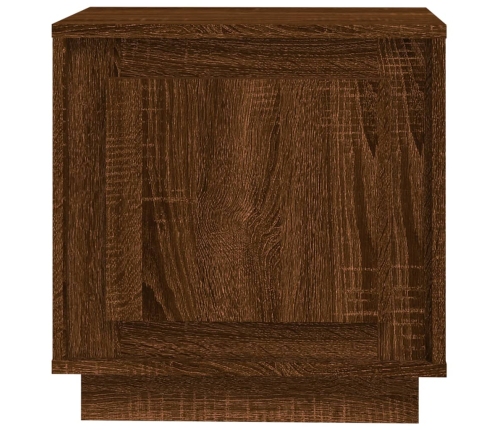 vidaXL Mesita noche 2 uds madera contrachapada marrón roble 44x35x45cm