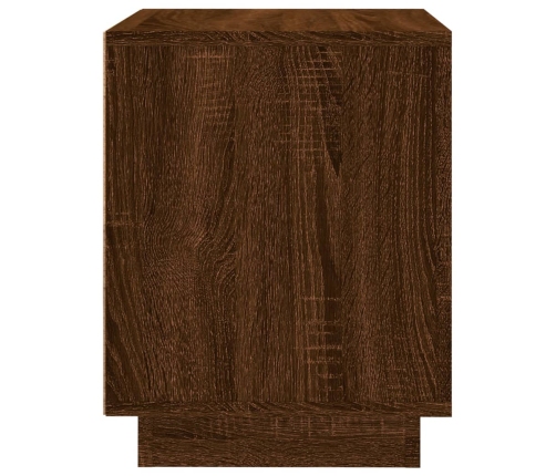 vidaXL Mesita noche 2 uds madera contrachapada marrón roble 44x35x45cm