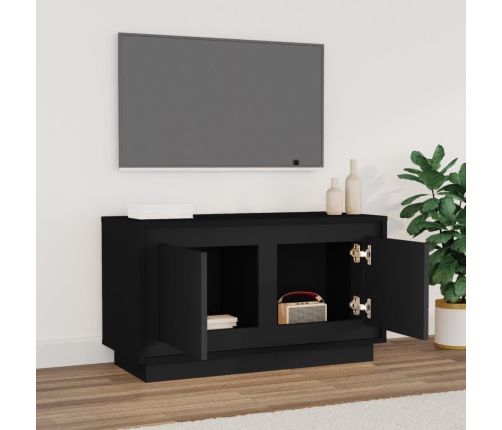 Mueble para TV madera contrachapada negro 80x35x45 cm