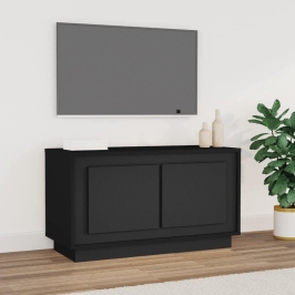 Mueble para TV madera contrachapada negro 80x35x45 cm