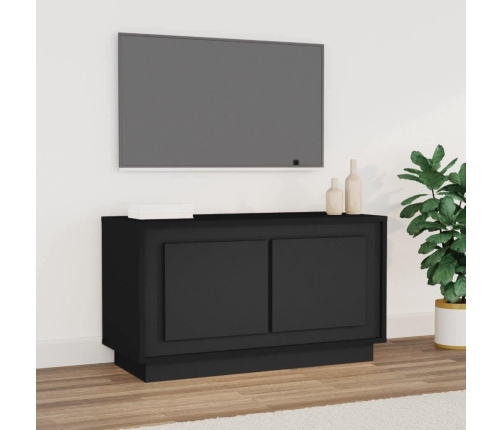 Mueble para TV madera contrachapada negro 80x35x45 cm