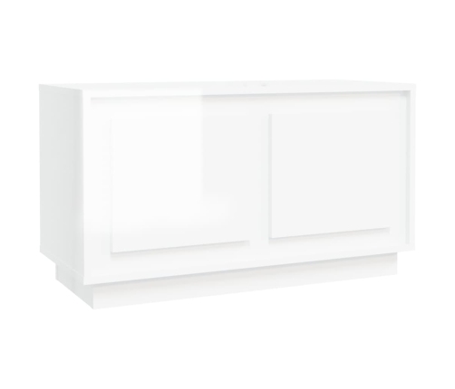 Mueble para TV madera contrachapada blanco brillo 80x35x45 cm