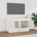 Mueble para TV madera contrachapada blanco brillo 80x35x45 cm