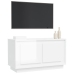 Mueble para TV madera contrachapada blanco brillo 80x35x45 cm