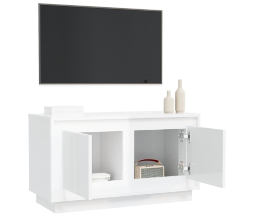 Mueble para TV madera contrachapada blanco brillo 80x35x45 cm