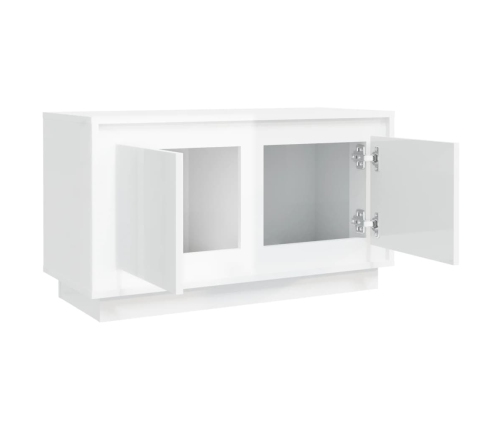 Mueble para TV madera contrachapada blanco brillo 80x35x45 cm