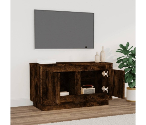 Mueble para TV madera contrachapada roble ahumado 80x35x45 cm