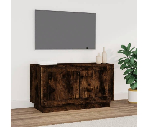 Mueble para TV madera contrachapada roble ahumado 80x35x45 cm