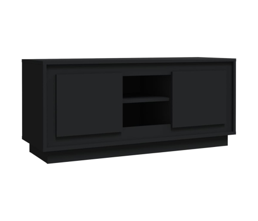 Mueble de TV madera contrachapada negro 102x35x45 cm