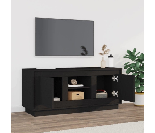 Mueble de TV madera contrachapada negro 102x35x45 cm