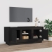 Mueble de TV madera contrachapada negro 102x35x45 cm