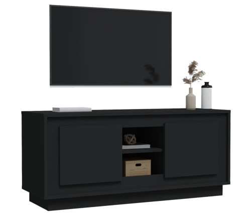 Mueble de TV madera contrachapada negro 102x35x45 cm