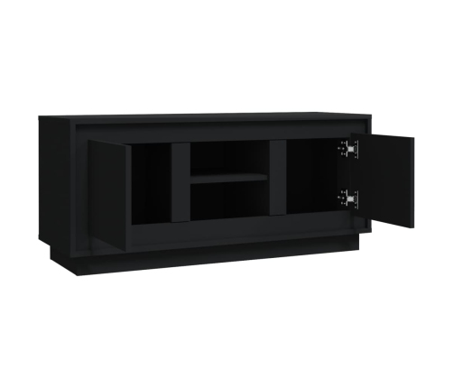 Mueble de TV madera contrachapada negro 102x35x45 cm