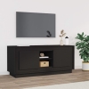 Mueble de TV madera contrachapada negro 102x35x45 cm