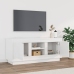 Mueble de TV madera contrachapada blanco brillo 102x35x45 cm