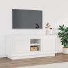 Mueble de TV madera contrachapada blanco brillo 102x35x45 cm