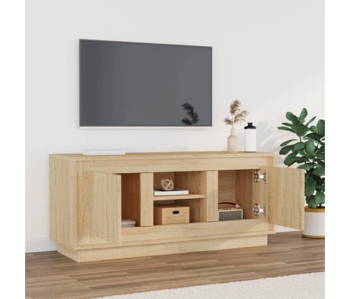 Mueble de TV madera contrachapada roble Sonoma 102x35x45 cm