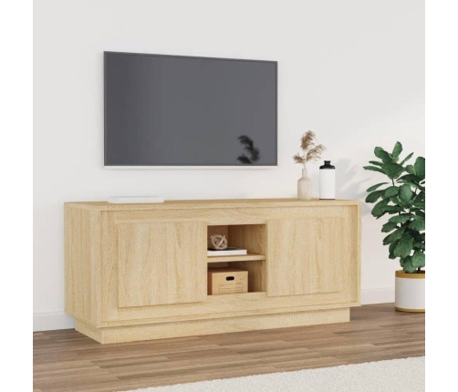 Mueble de TV madera contrachapada roble Sonoma 102x35x45 cm