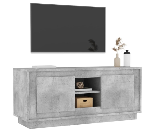 Mueble de TV madera contrachapada gris hormigón 102x35x45 cm