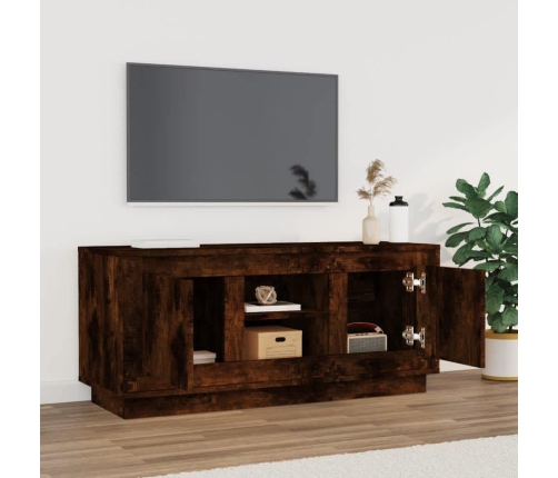 Mueble para TV madera contrachapada roble ahumado 102x35x45 cm