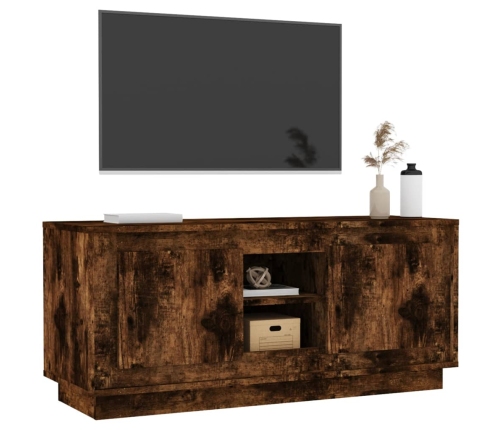 Mueble para TV madera contrachapada roble ahumado 102x35x45 cm