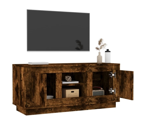 Mueble para TV madera contrachapada roble ahumado 102x35x45 cm