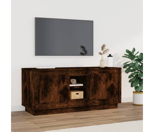 Mueble para TV madera contrachapada roble ahumado 102x35x45 cm