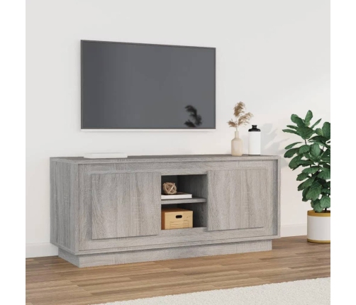 Mueble para TV madera contrachapada gris Sonoma 102x35x45 cm