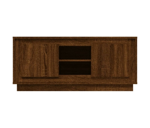 vidaXL Mueble para TV madera contrachapada roble marrón 102x35x45 cm