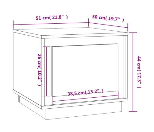 Mesa de centro madera contrachapada blanco 51x50x44 cm