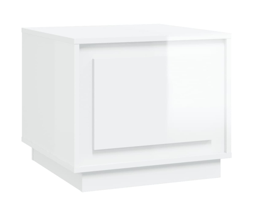 Mesa de centro madera contrachapada blanco brillo 51x50x44 cm