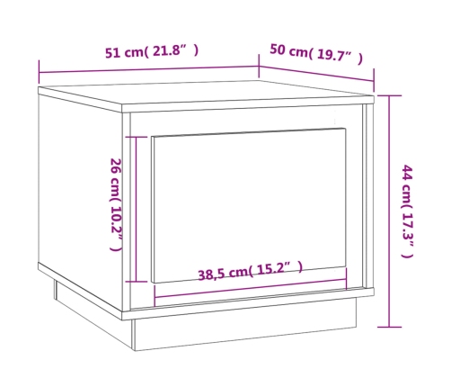 Mesa de centro madera contrachapada roble Sonoma 51x50x44 cm